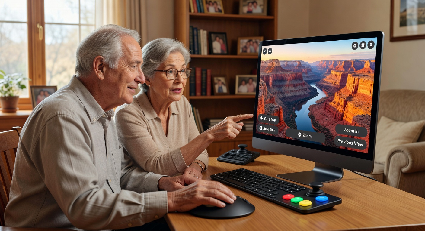 バーチャルツアーを楽しむカップル