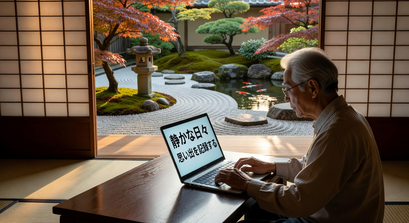 景色を見ながらタイピング