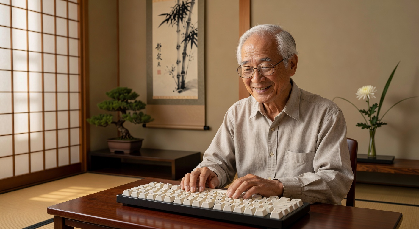 大きなキーでタイピング